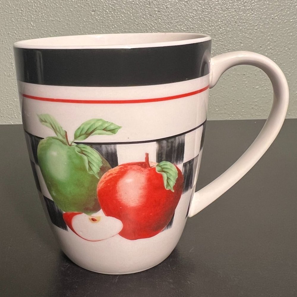 Vintage Canterbury Potteries HARLEQUIN APPLE Ceramic Mug ~ Farmer’s Market